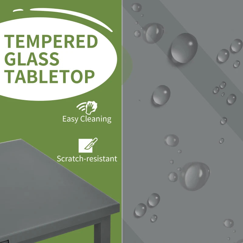 Aluminium Extendable Outdoor Dining Table - Charcoal Grey, Seats 6-8