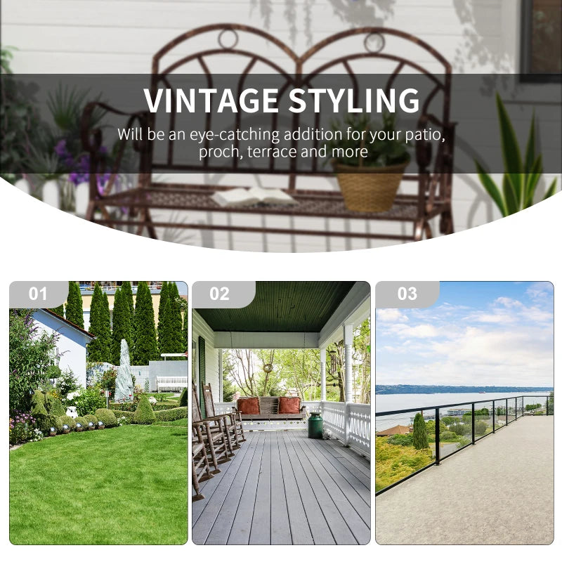 Bronze Red Iron Rocking Chair for Outdoor Use