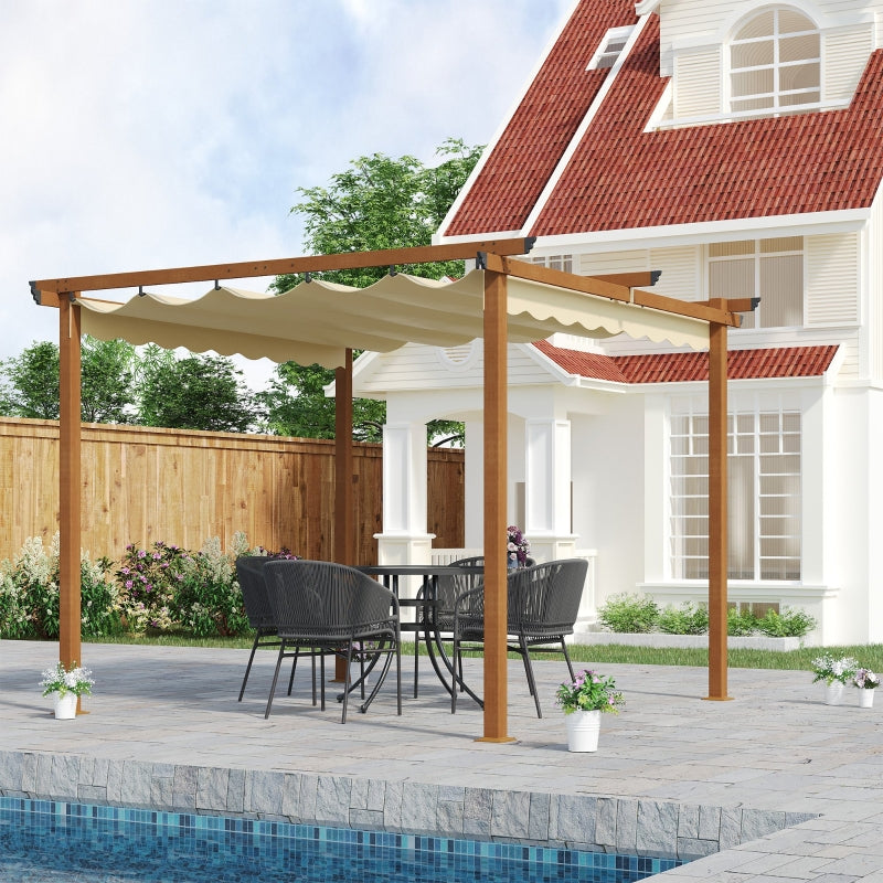 3m x 3m Gazebo - Wood Effect Frame