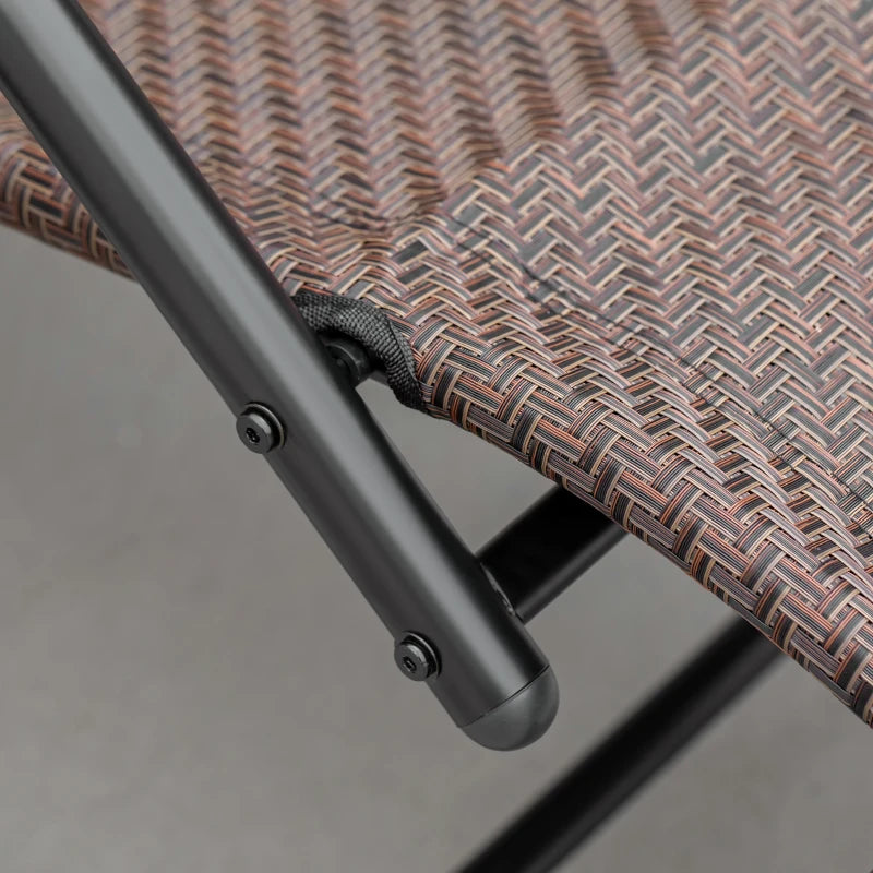 Brown Rocking Patio Chair with Removable Pillow