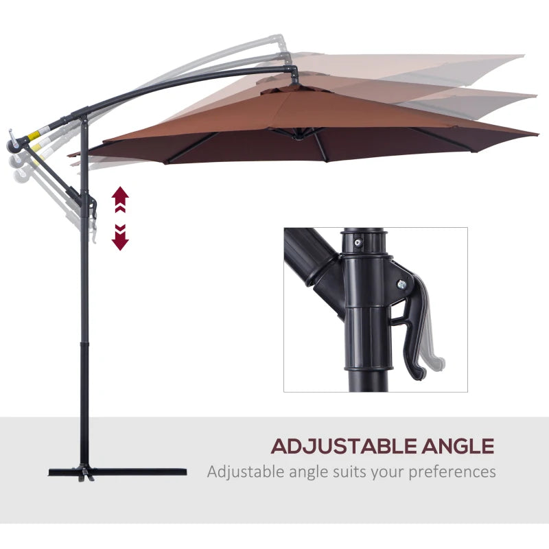 3m Coffee Hanging Umbrella Parasol