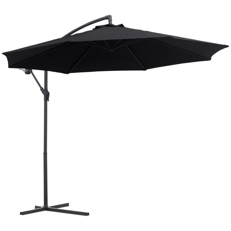 Black 3m Banana Parasol