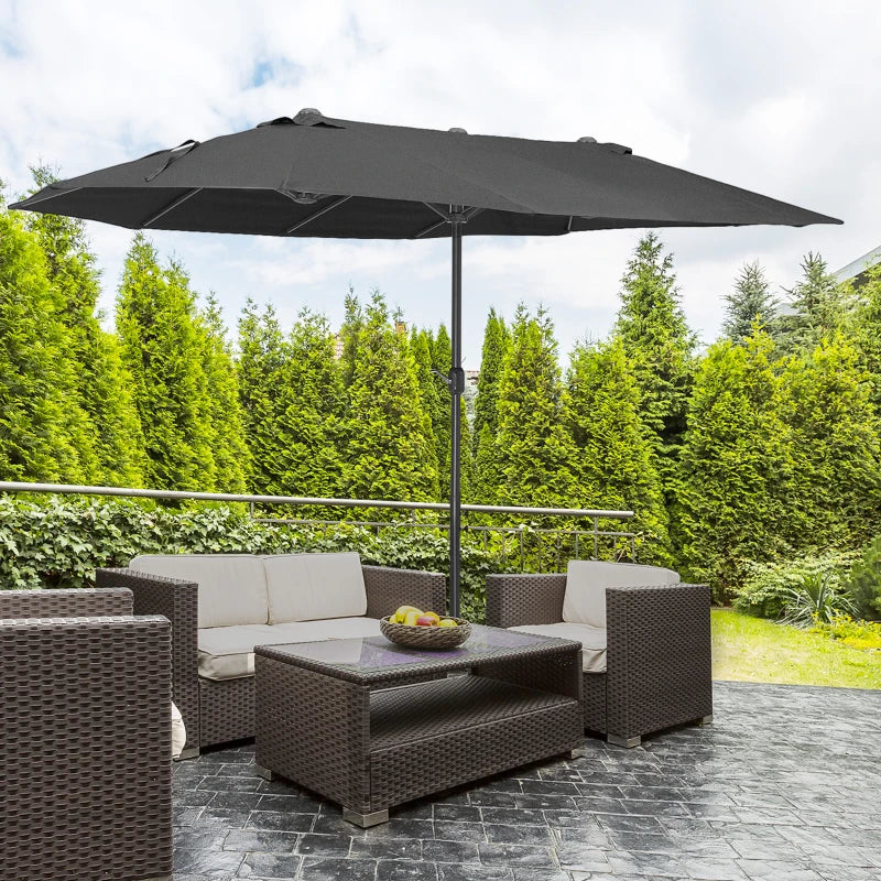 Black 4.6m Canopy Parasol