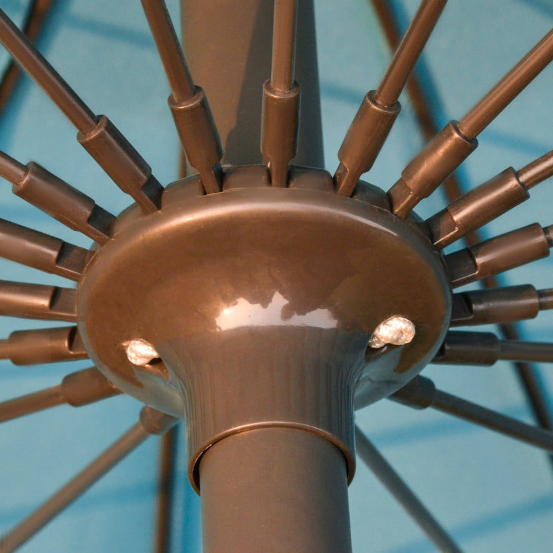 Blue 2.5m Crank & Tilt Garden Parasol Umbrella - Adjustable Outdoor Sun Shade