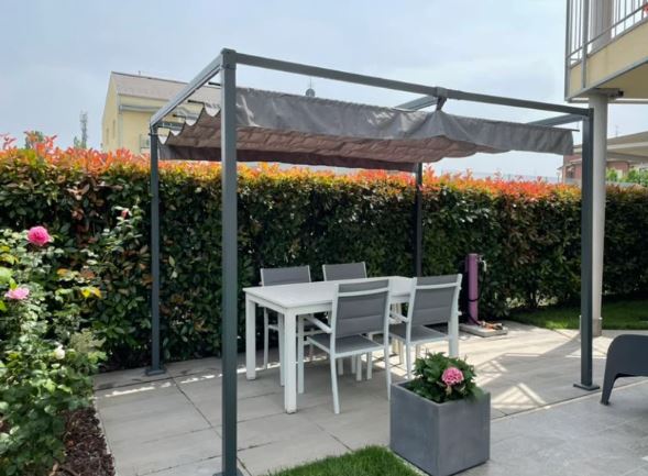 3m x 2m Grey Metal Pergola