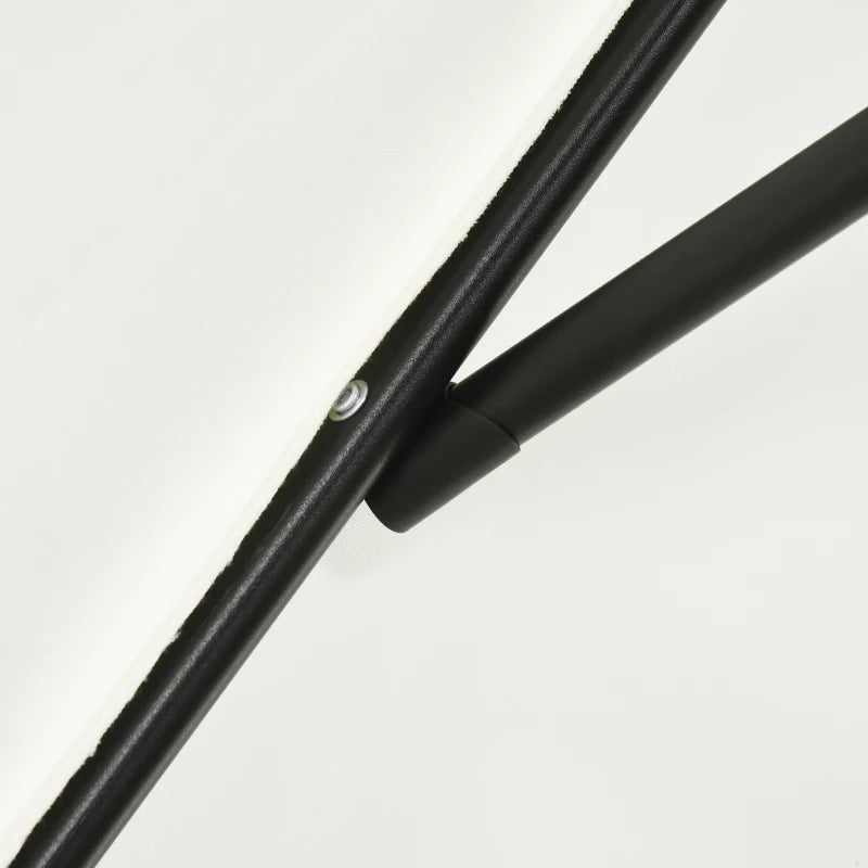 Cream White Rectangular Patio Umbrella with Aluminum Tilt Crank