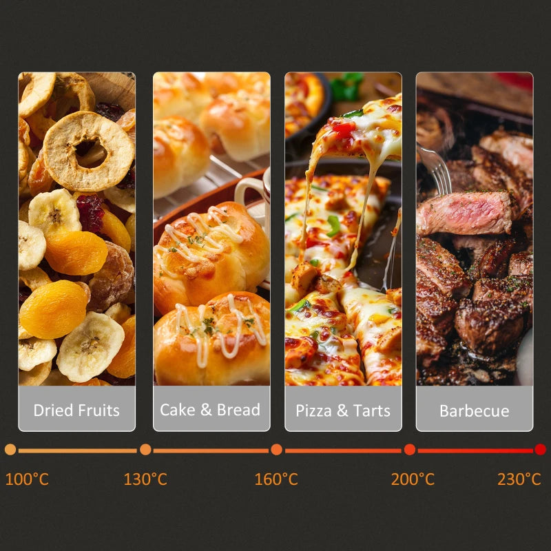 16L Mini Countertop Oven - 1400W, Stylish Black/Silver Design, Perfect for Baking, Broiling, and Toasting - Compact Kitchen Appliance