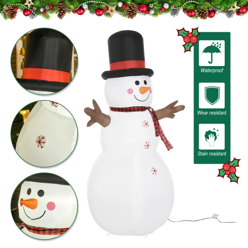 6ft Giant Inflatable Snowman Christmas Decoration with LED Lights - Cute Family Fun for Indoor & Outdoor Holiday Decor