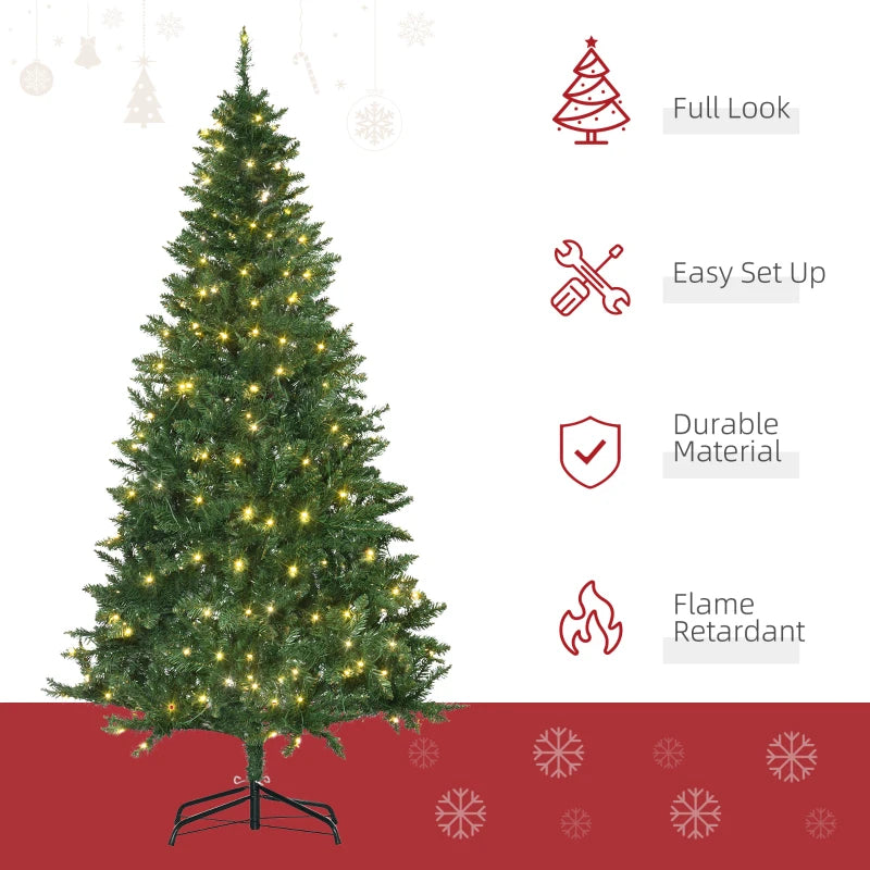 6FT Green Christmas Tree with Warm White LED Lights - Perfect Holiday Home Decoration for Festive Cheer
