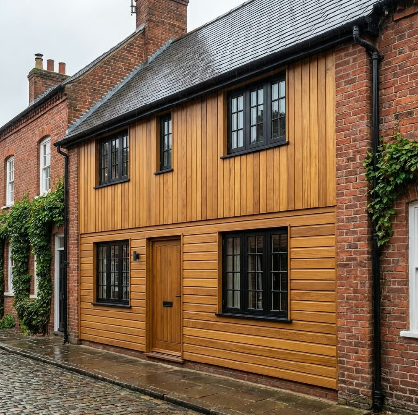 2.4m Iroko Wood Cladding 121mm x 19mm – Exterior Loglap Timber Boards