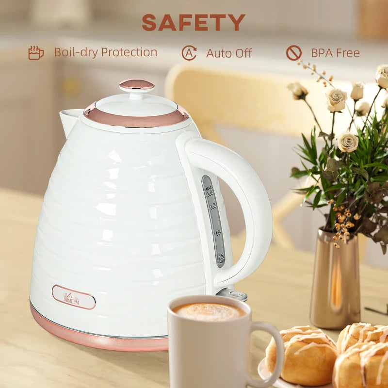 3kW Rapid Boil Honeycomb Kettle in Cream - Stylish Electric Tea Kettle for Fast Boiling and Modern Kitchen Decor