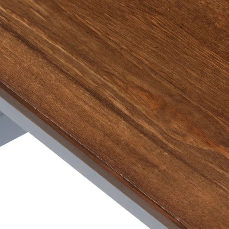 Set of 4 Grey Dining Chairs with Slat Back, Pine Wood Kitchen Chairs for Living Room & Dining Room