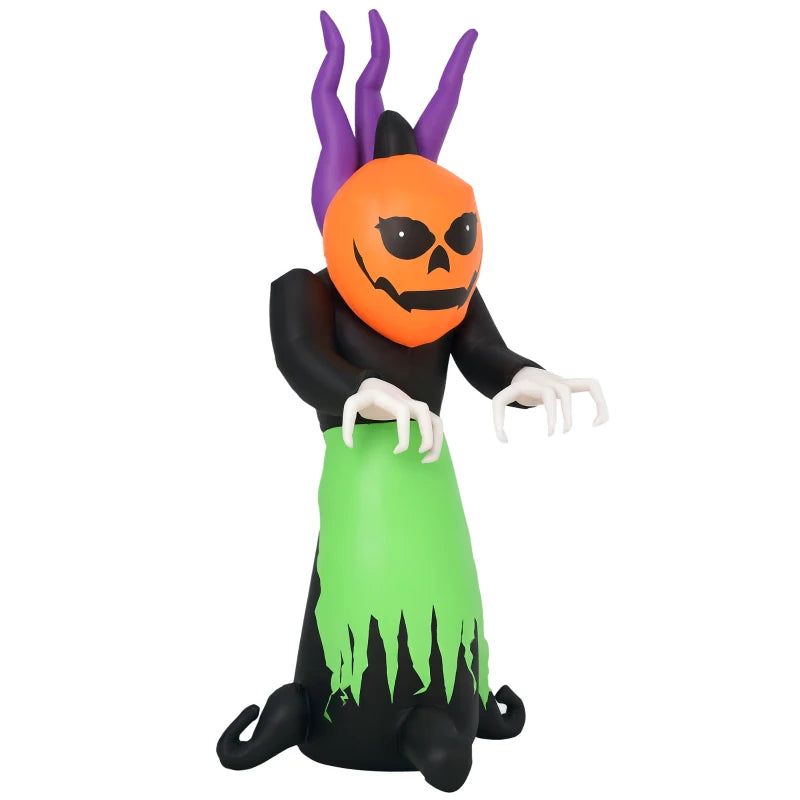 Halloween Inflatable Pumpkin Ghost with LED Lights - Scary Ghoul Outdoor Decor for Kids Party Theme Display