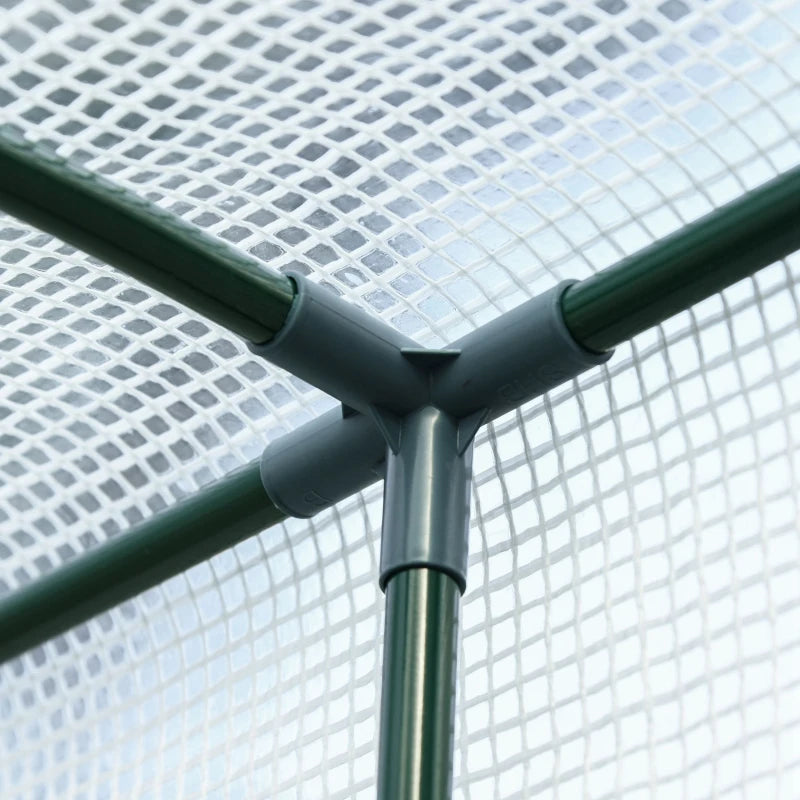 White Outdoor Walk-In Greenhouse with Zippered Door, 143x118x212cm