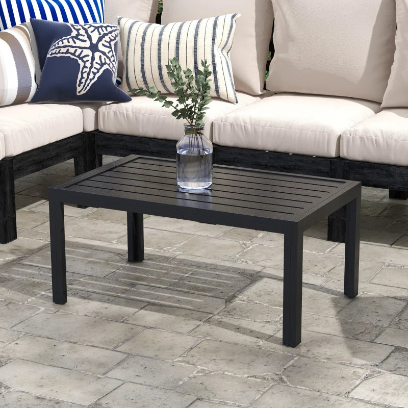 Black Steel Outdoor Patio Side Table
