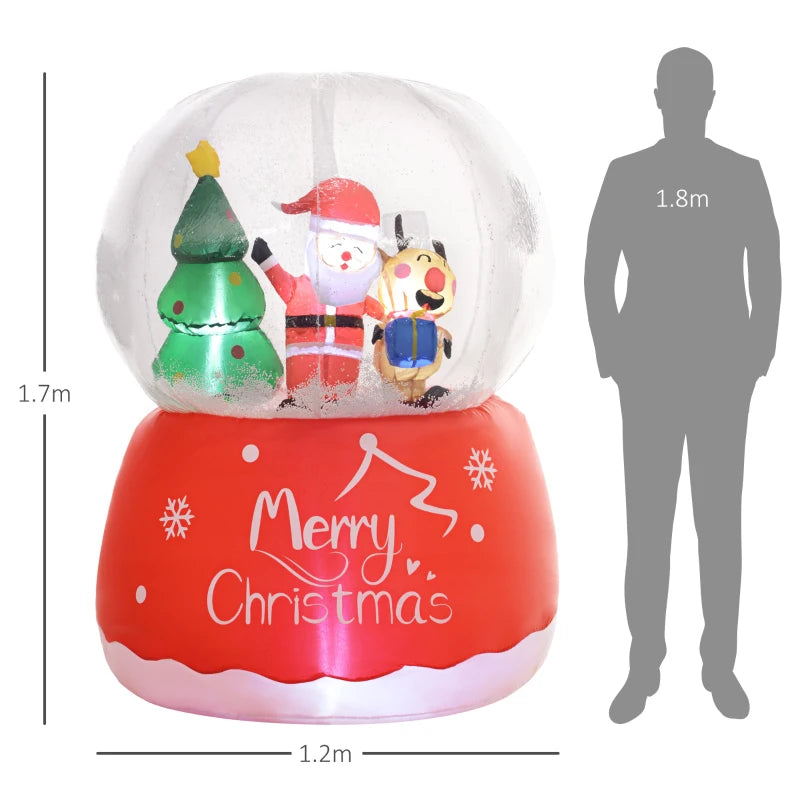 5.5ft Inflatable Snow Globe Christmas Decoration - Festive Holiday Yard Decor for Outdoor Winter Wonderland Display
