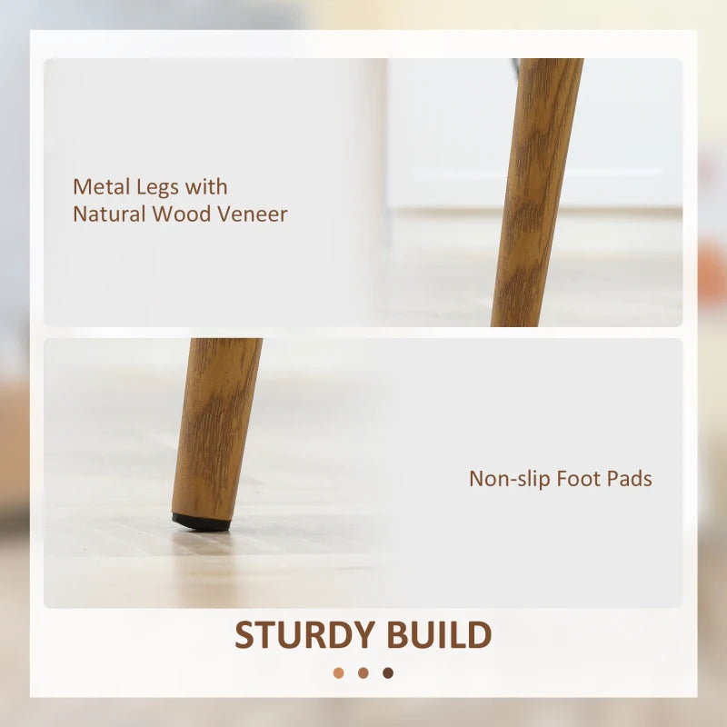 Modern Dining Chairs Set of 4 - Stylish Kitchen Chairs with Backrest & Steel Legs for Dining Room & Living Room - White