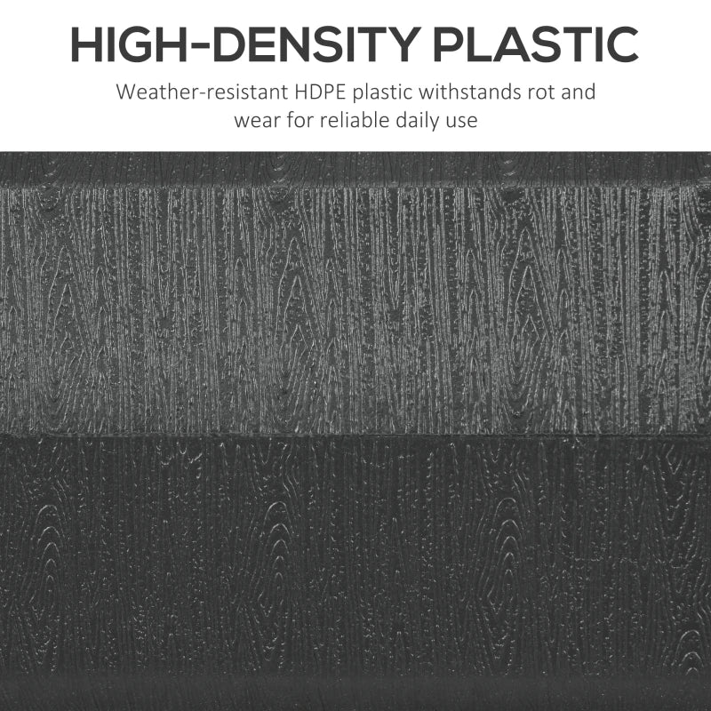 Black Square Umbrella Base with Wood Effect - 40kg Plastic Stand for Outdoor Patio Umbrella