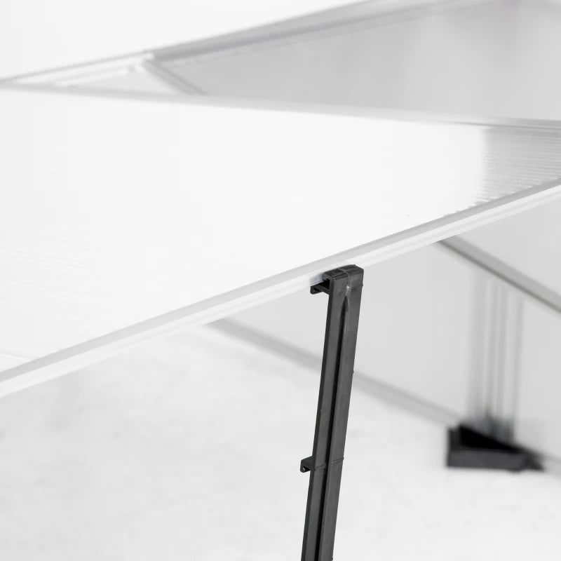 Green Polycarbonate Aluminium Cold Frame Greenhouse, 120x100x41cm