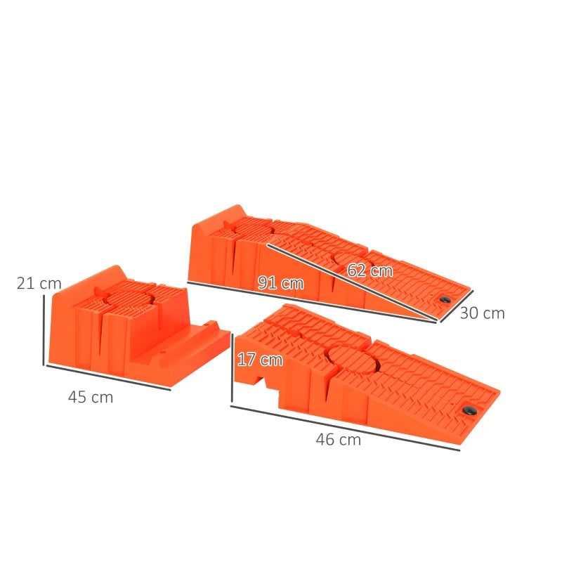 Orange 5 Ton Plastic Car Service Ramps