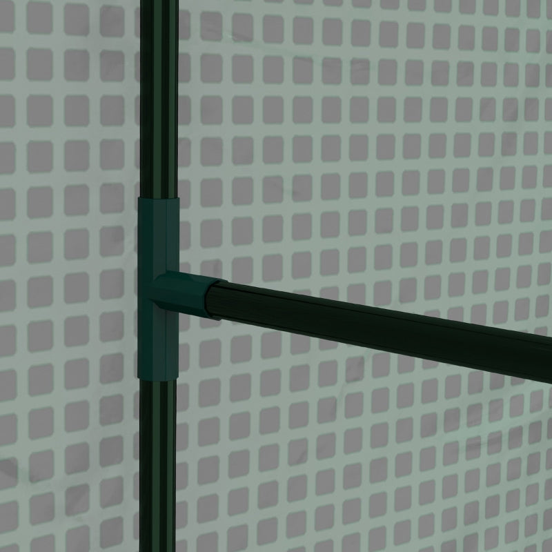 Compact Green 2-Room Mini Greenhouse with Roll-up Doors, Vent Holes, 100x80x150cm