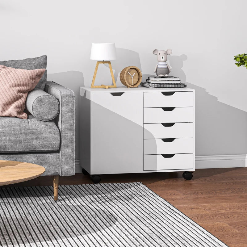Multi-Storage Mobile Office Storage Cabinet - White | Versatile, Space-Saving Organizer for Home & Office Use