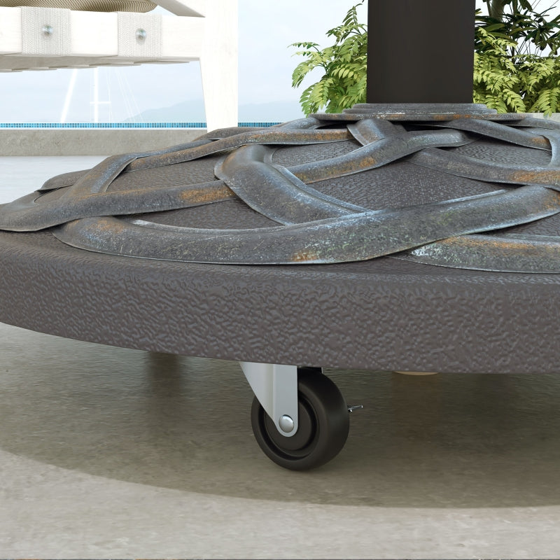 Bronze Rolling Umbrella Base with Wheels - Heavy Duty Concrete Stand