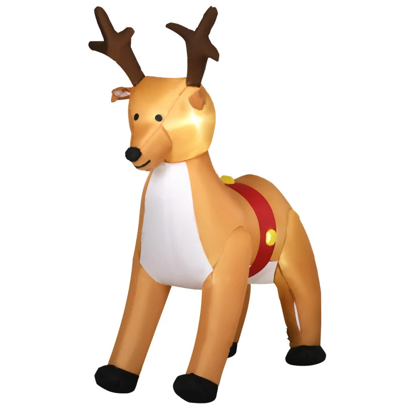 6ft Inflatable Christmas Reindeer Decoration - Fun Holiday Blow Up Decor with Lights for Indoor & Outdoor Use
