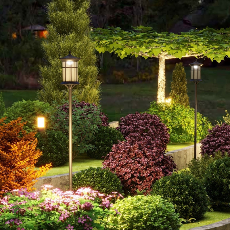 Elegant 1.8m Solar Lamp Posts - Set of Two