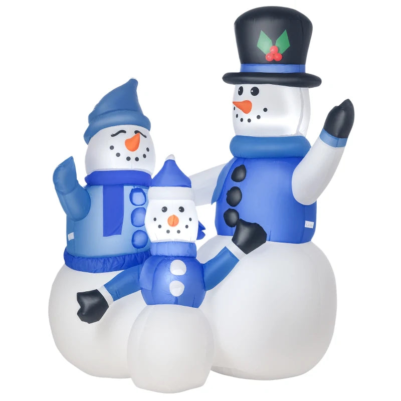 4ft Inflatable Christmas Snowmen Family - LED Holiday Yard Decorations for Indoor & Outdoor Festive Cheer