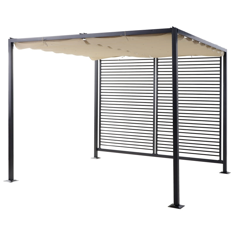 2.8m x 3m Metal Pergola - Retractable
