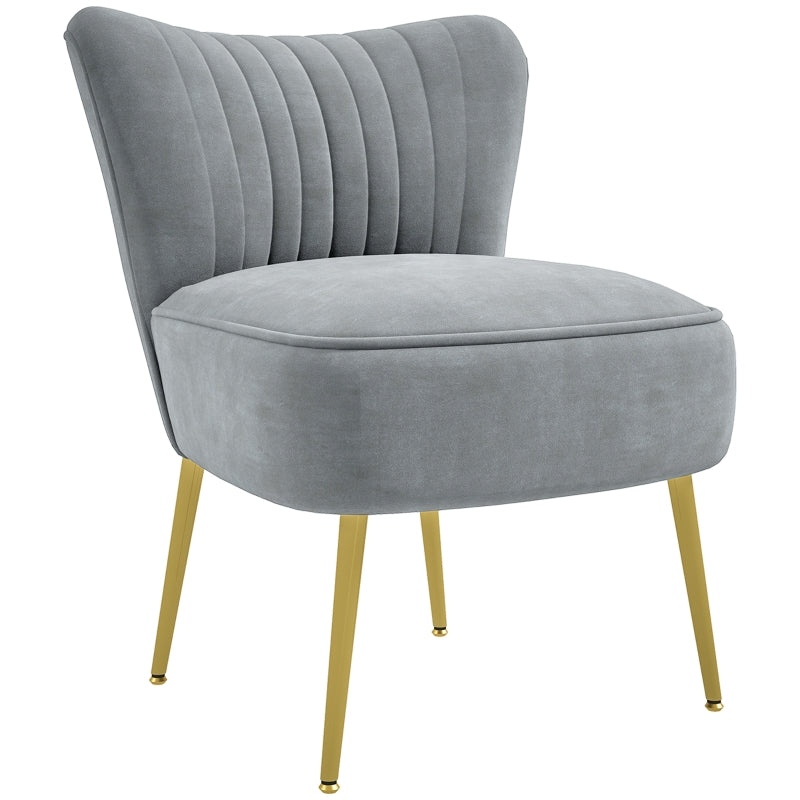 Stylish Grey Velvet-Feel Tub Accent Chair for Modern Living Spaces