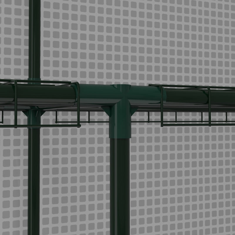 White 3-Tier Walk-in Greenhouse with PE Cover, Roll-up Door, and Mesh Windows