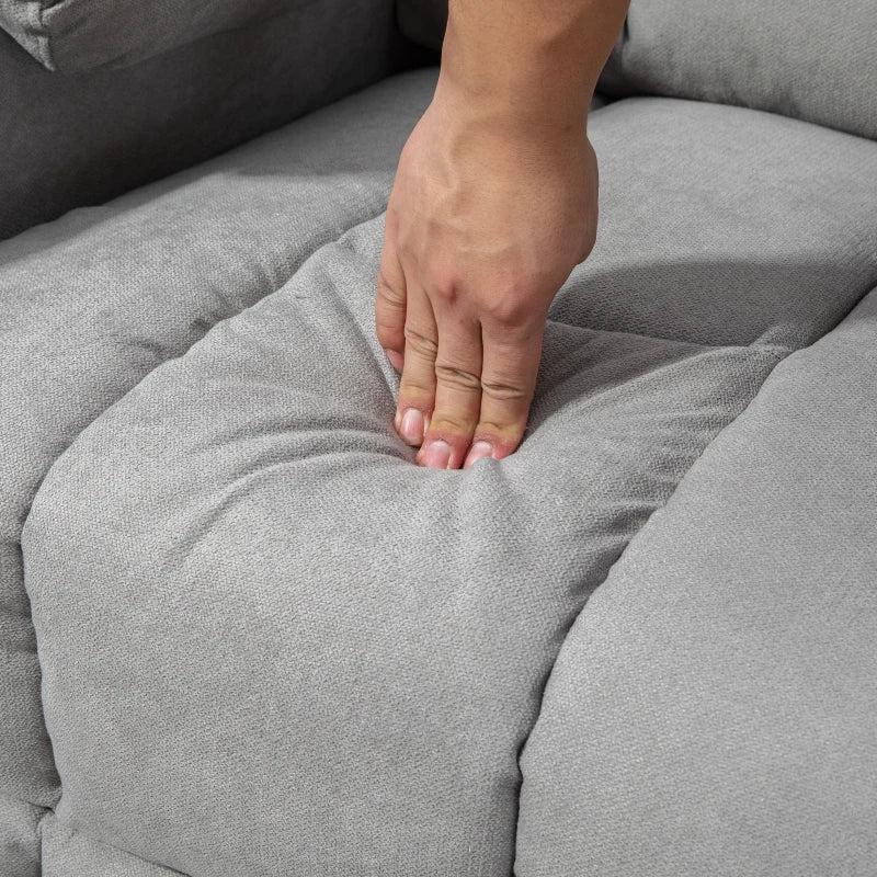 Oversized Riser Recliner Chair for Elderly - Fabric Lift Chair with Remote, Side Pockets, Cup Holder, Light Grey