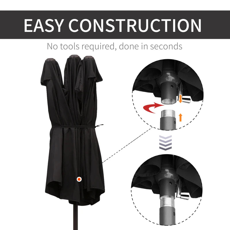 Black 4.6m Canopy Parasol