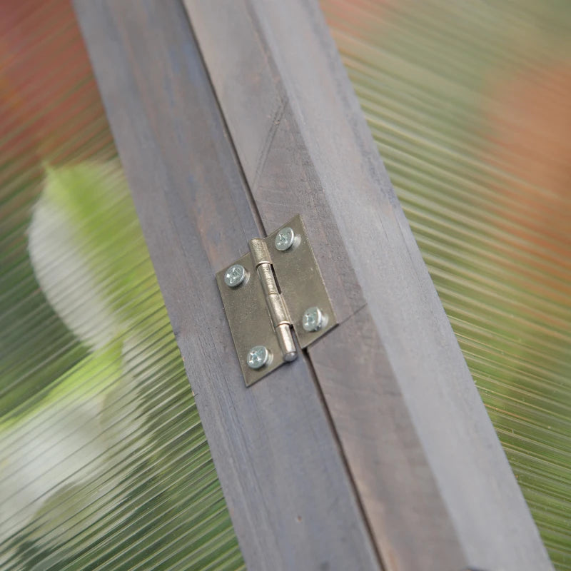 Grey Wooden Cold Frame Greenhouse for Flowers & Vegetables, 90x52x50cm