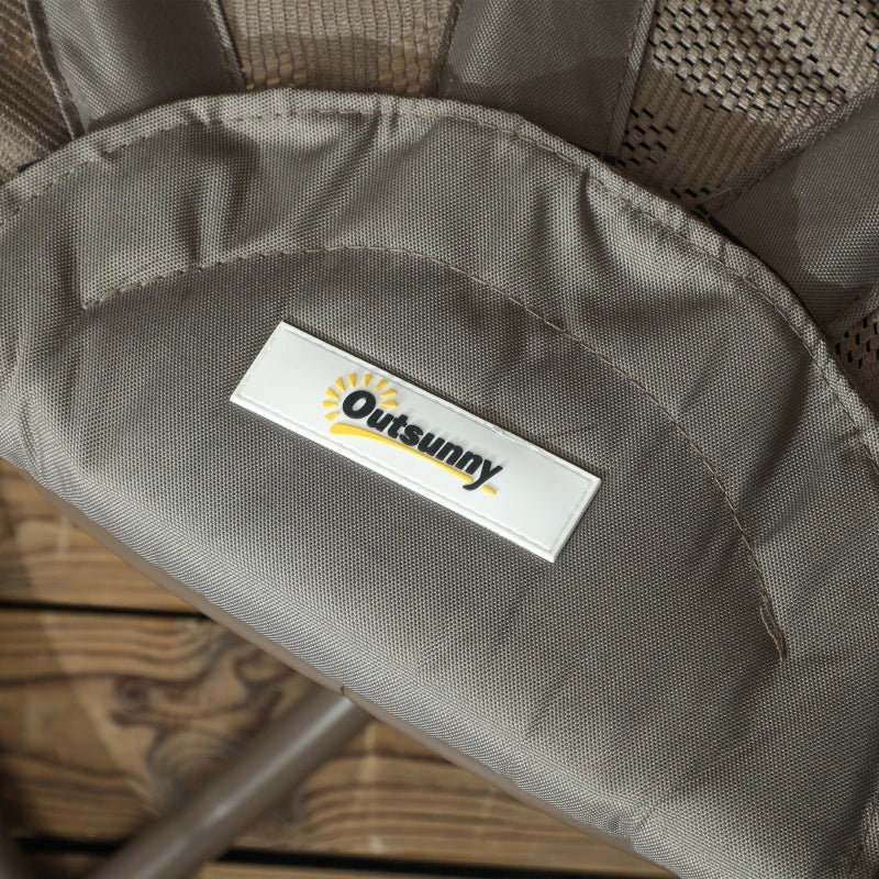 Swivel Egg Chair with Cushions - Foldable Basket Seat, Metal Frame, Indoor Outdoor Lounge Chair for Balcony, Poolside, Patio and Living Room - Sand Brown, Large Size