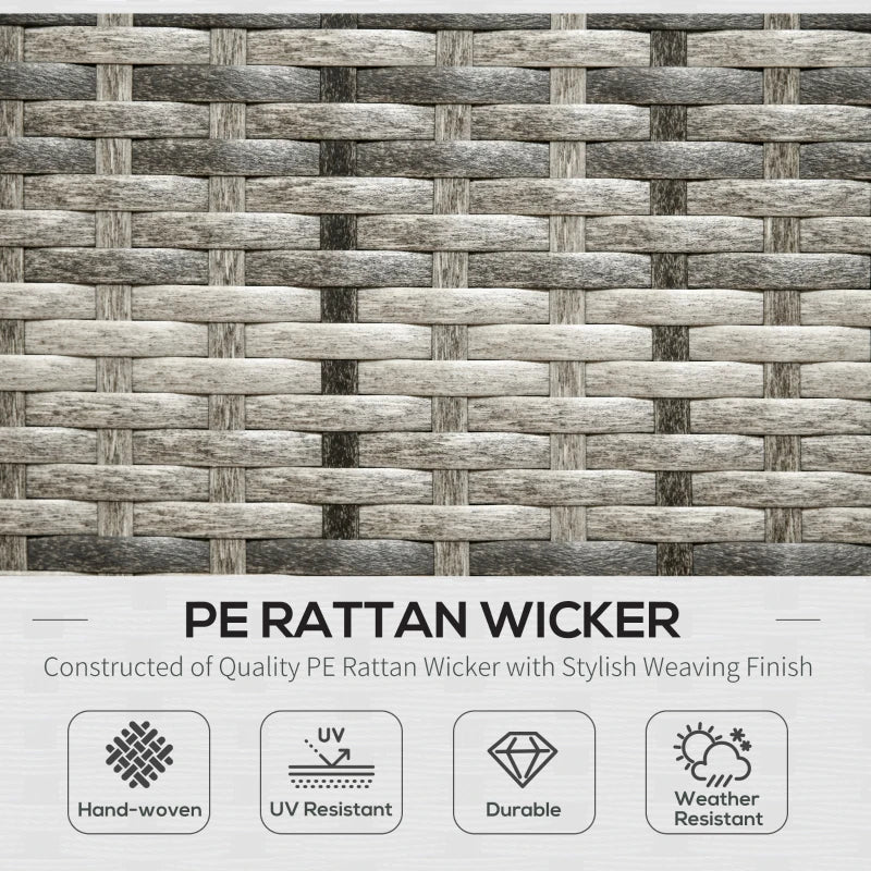 8-Seater Rattan Corner Sofa With Glass Table & Blue Cushions