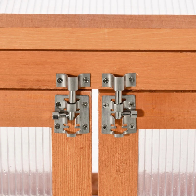 3-Tier Green Polycarbonate Garden Cold Frame with Storage Shelf