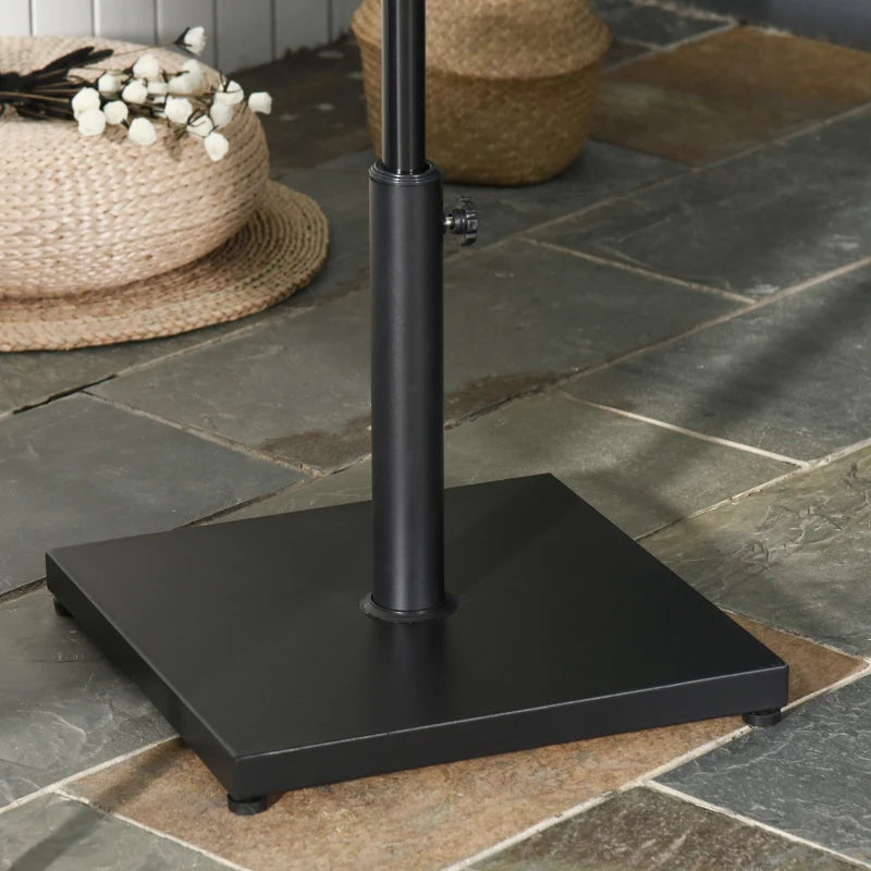 Adjustable Black Steel Square Parasol Stand Base for Garden Patio Umbrella