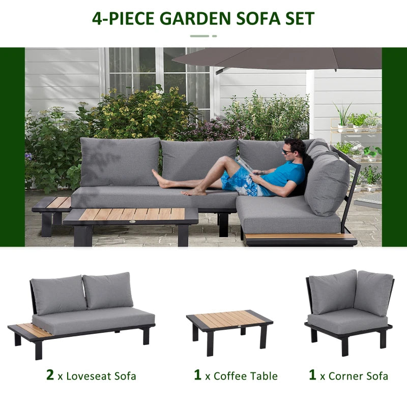 L Shaped Aluminium Sofa Set