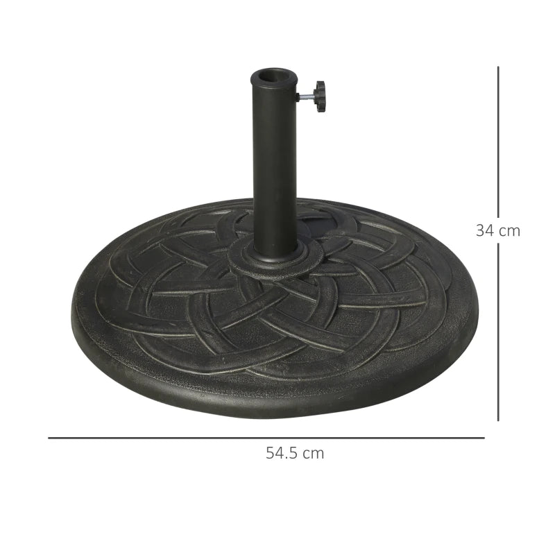 Black Resin Umbrella Base for Garden Parasol - Fits Φ38mm to Φ48mm Pole