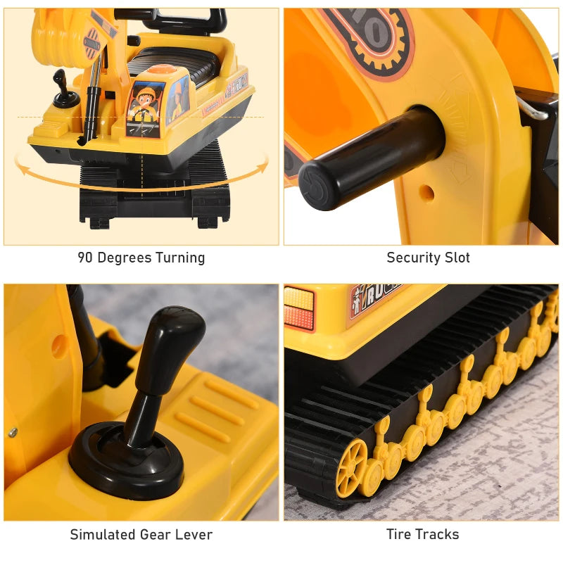 Ride-On Excavator Toy for Kids - Movable Digger Walker Construction Truck for Ages 3+ - Fun Outdoor Play