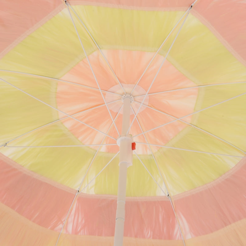 Multicolor 1.6m Beach Sun Umbrella with Tilting Crank