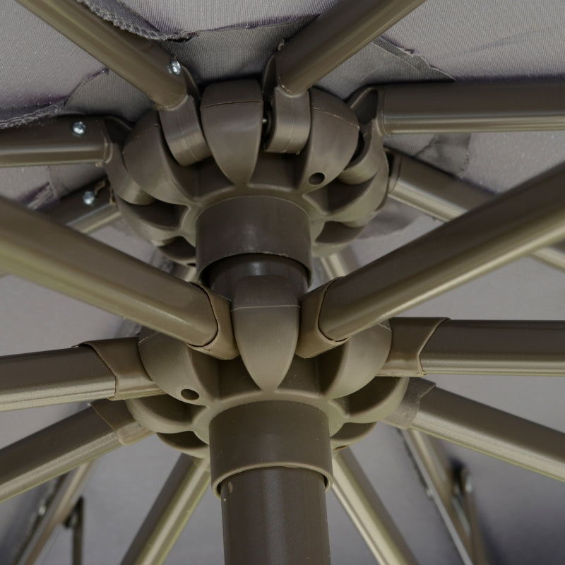 Dark Grey 2.7m Cantilever Banana Parasol with Double Tier Canopy