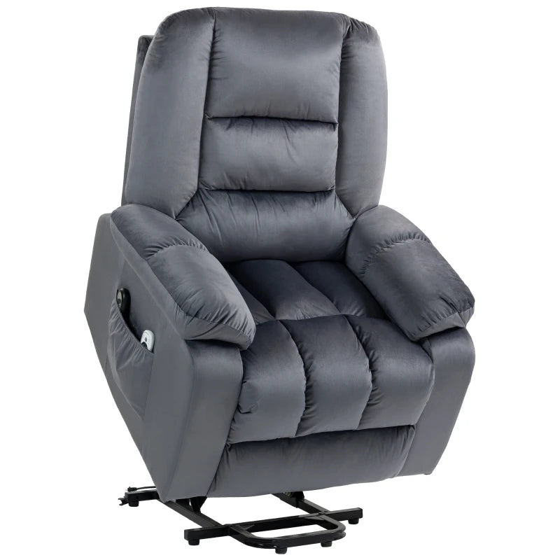 Eight-Point Massage Armchair with Heat and Reclining Backrest in Grey for Ultimate Comfort