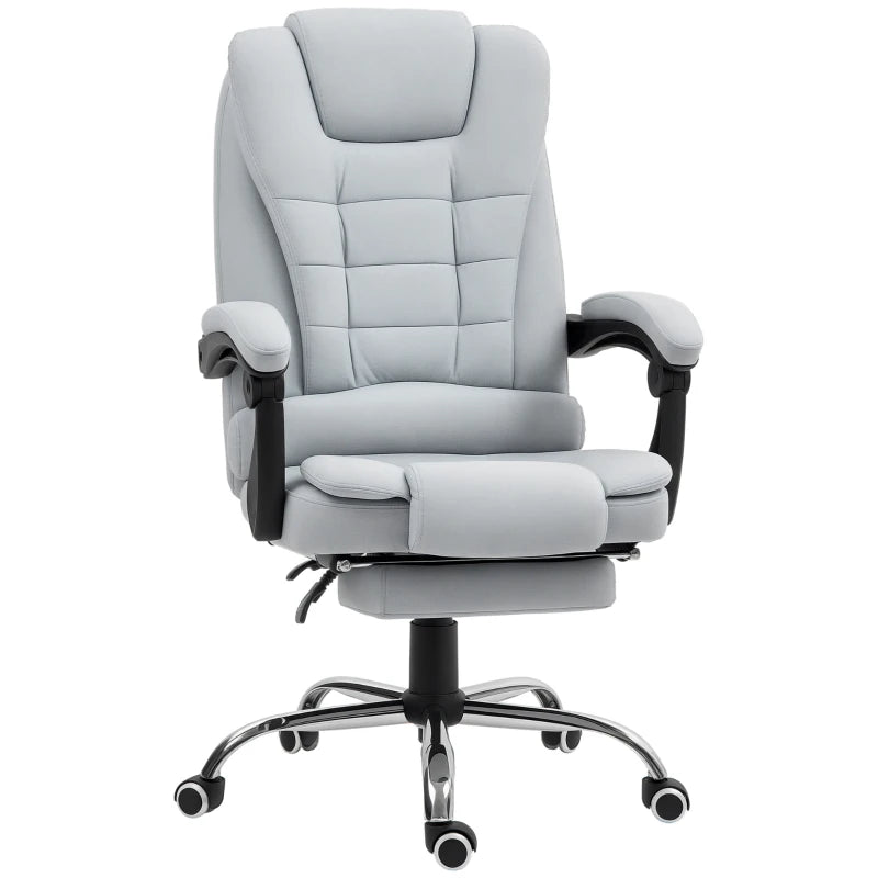 Light Grey Linen-Look Adjustable Office Chair - Ergonomic Design for Home & Office, Stylish Comfort, Perfect for Workspaces