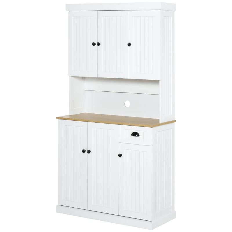 Modern 180cm Freestanding Kitchen Cabinet with Open Countertop and Ample Storage Space