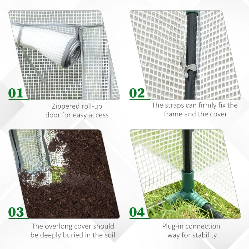 Compact Greenhouse with Roll-up Door, Tomato Greenhouse, Green, Small Outdoor Grow House