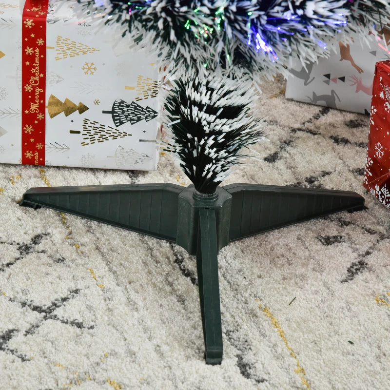 3ft Prelit Artificial Christmas Tree - Snowy Green & White Xmas Tree with Colorful LED Fiber Optic Lights